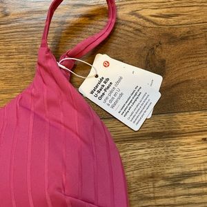 New Lululemon waterside U-back ribbed one-piece size M pink lychee